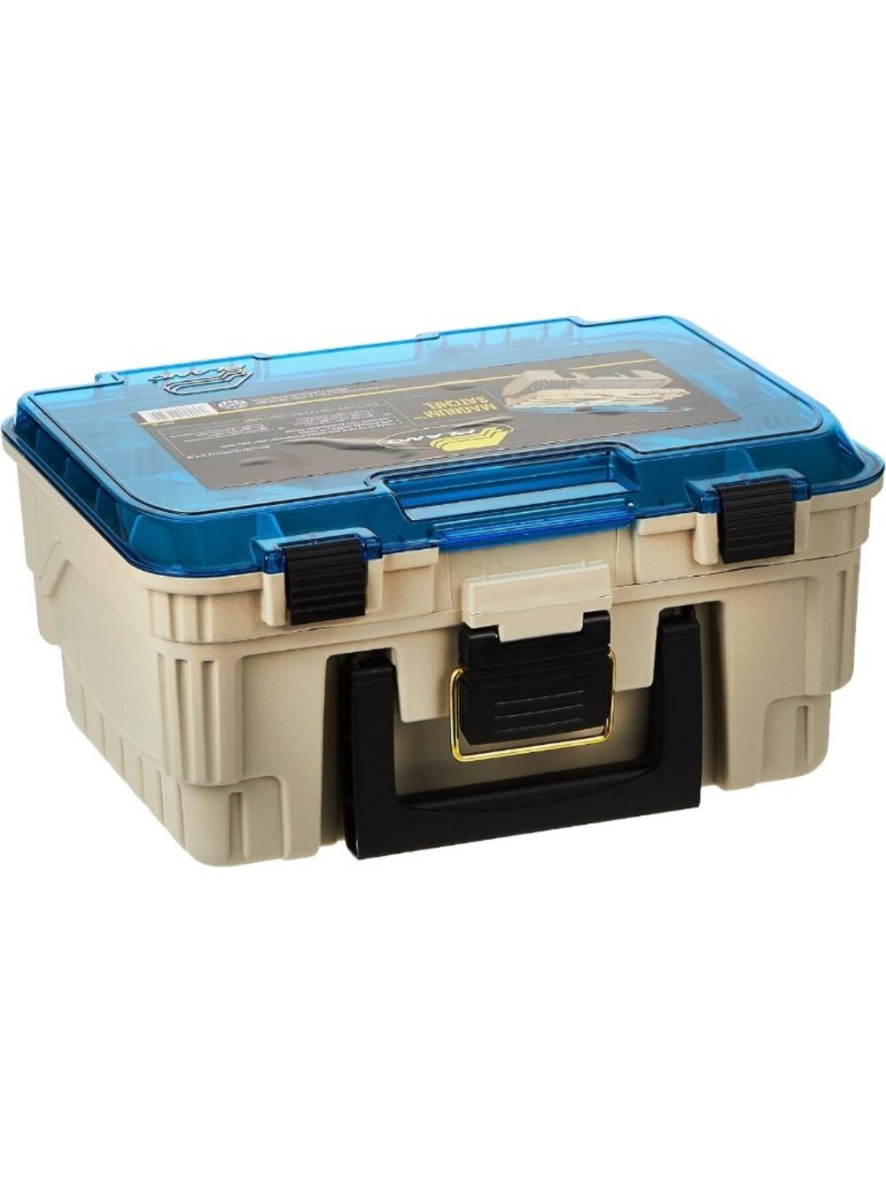 Two-Level Magnum Tackle Box - Spacious, Durable, Sandstone/Blue, Fishing Gear